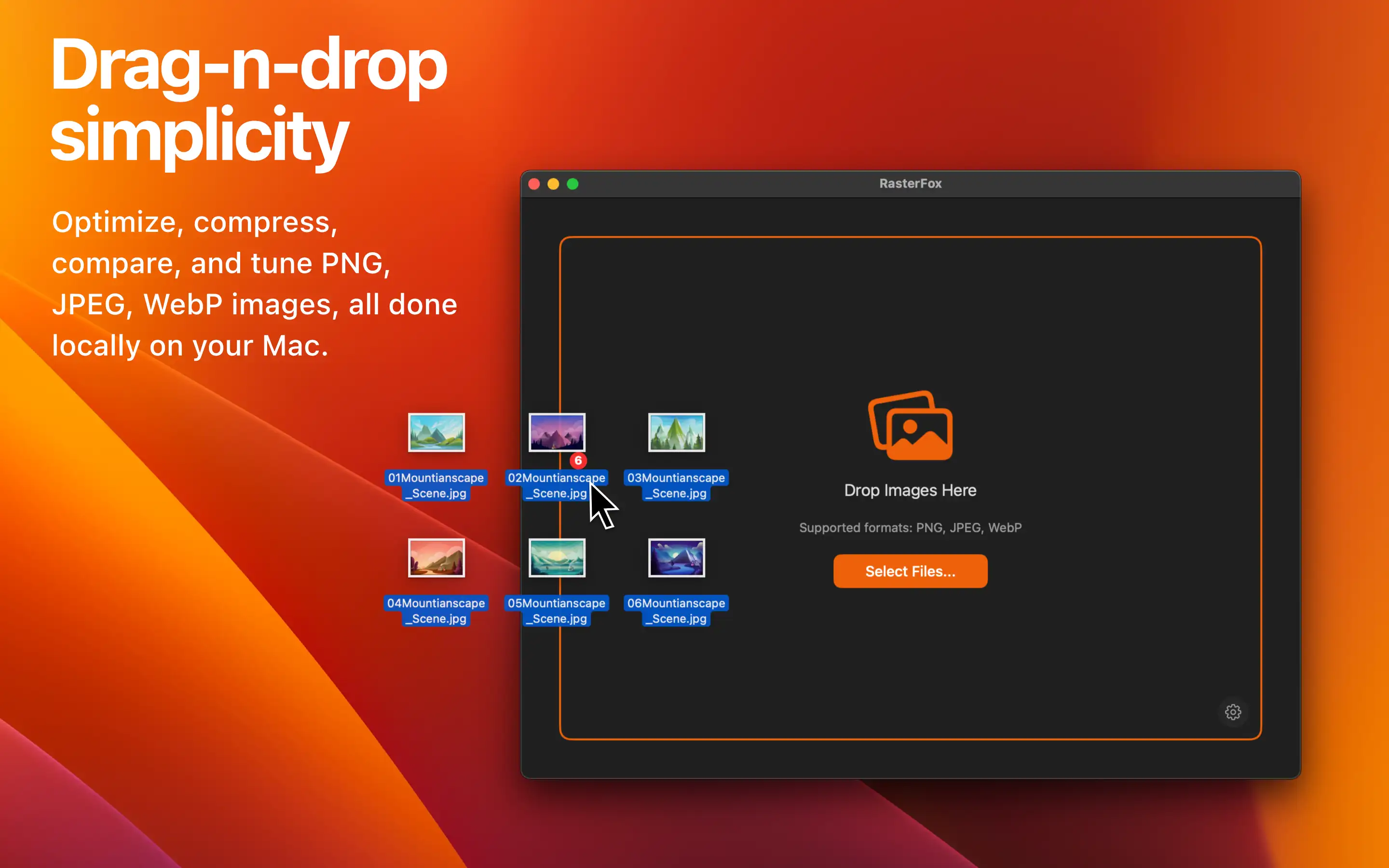 Add images and choose compression settings